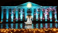 The illuminated building of Schloss Friedrichsfelde is seen during the Christmas Garden event at Tierpark zoo in Berlin, Germany, November 17, 2021. Reuters/Fabrizio Bensch