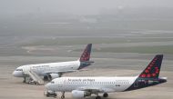 Brussels Airlines planes are parked on the tarmac at Zaventem International Airport near Brussels, Belgium, March 19, 2020. Reuters/Francois Lenoir/File Photo