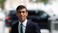 FILE PHOTO: Britain's Chancellor of the Exchequer Rishi Sunak arrives at Broadcasting House to take part in an interview on BBC's 'The Andrew Marr Show', in London, Britain, October 24, 2021. REUTERS/Peter Nicholls/File Photo
