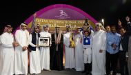Minister of Sports and Youth H E Salah bin Ghanem Al Ali crowned the winners of Qatar Derby.
