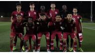 Qatar U-23 national team members pose for a photograph.