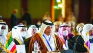 Shura Council Speaker H E Hassan bin Abdullah Al Ghanim during the 32nd Conference of the Arab Inter-Parliamentary Union in Cairo, yesterday.

