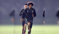 Al Sadd's Akram Afif during a training session yesterday.