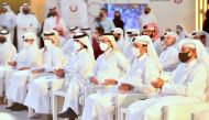 Minister of Sports and Youth H E Salah bin Ghanem Al Ali with other dignitaries during a Najah Qatar event at QNCC, yesterday.