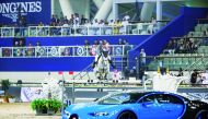 German rider Ludger Beerbaum guides Mila over a fence during the Longines Global Champions Tour Grand Prix of Doha, yesterday.
