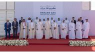 Amir H H Sheikh Tamim bin Hamad Al Thani with Prime Minister and Minister of Interior H E Sheikh Khalid bin Khalifa bin Abdulaziz Al Thani and other dignitaries during the inauguration.