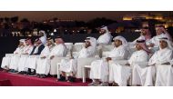 Qatar Olympic Committee (QOC) President H E Sheikh Joaan bin Hamad Al Thani and  other top officials of QOC, Aspire Zone Foundation and National Sports Federations watch the action on the opening day of the QOC Beach Games.    