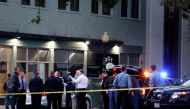 Police are seen after an early-morning shooting in a stretch of the downtown near the Golden 1 Center arena in Sacramento, California, U.S. April 3, 2022. REUTERS/Fred Greaves