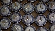Mercedes-Benz logos are seen at the company's vehicle assembly plant in Chakan, outside Pune, India, June 11, 2015. REUTERS/Danish Siddiqui/File Photo