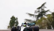 April 23, 2022 Mercedes' Lewis Hamilton in action during practice REUTERS/Guglielmo Mangiapane


