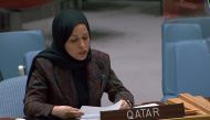 Permanent Representative of the State of Qatar to the United Nations Ambassador H E Sheikha Alya Ahmed bin Saif Al Thani addressing the meeting of the UN Security Council on the ‘Situation in the Middle East, Including the Palestinian Question’. 