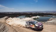 Qatar's Nasser Saleh Al Attiyah drives his Autotek Volkswagen Polo GTi during yesterday's stage.