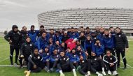 Qatar U-23 players and officials during their training camp in Uzbekistan.