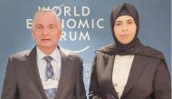 Assistant Foreign Minister H E Lolwah bint Rashid Al Khater with Minister of Foreign Affairs of Costa Rica H E Arnoldo Andre Tinoco, at the World Economic Forum, Davos, Switzerland.
