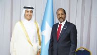Minister of State H E Sheikh Fahd bin Faisal Al Thani during  the inauguration of Somali  President Hassan Sheikh Mahmoud.   
