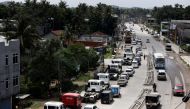 Vehicles queue for diesel and petrol as they wait for a bowser since yesterday, amid the country's economic crisis, in Colombo, Sri Lanka, June 23, 2022. (REUTERS/Dinuka Liyanawatte/File Photo)