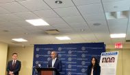 Damian Williams, the top federal prosecutor in Manhattan, speaks at a press conference to announce the addition of 
