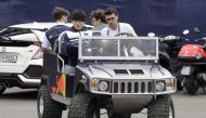 AlphaTauri's Yuki Tsunoda (left) ahead of the Austrian Grand Prix. (Reuters/Leonhard Foeger)