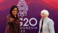Indonesia's Finance Minister Sri Mulyani Indrawati and U.S. Treasury Secretary Janet Yellen hold a bilateral talks during the G20 Finance Ministers and Central Bank Governors Meeting in Nusa Dua, Bali, Indonesia, July 15, 2022. (Made Nagi/REUTERS)