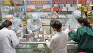 Army medics involved medicine supply distribution work amid the COVID-19 pandemic in Pyongyang, North Korea May 22, 2022 in this photo released May 23, 2022 by the country's Korean Central News Agency. KCNA via REUTERS

