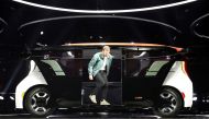 Kyle Vogt, chief technology officer, president & co-founder of Cruise, a Honda and General Motors self-driving car partnership, disembarks from a Cruise Origin autonomous vehicle during its unveiling in San Francisco, California, U.S. January 21, 2020. REUTERS/Stephen Lam/File Photo