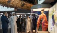Amir H H Sheikh Tamim bin Hamad Al Thani and Prime Minister of Greece H E Kyriakos Mitsotakis visiting the 3-2-1 Qatar Olympic and Sports Museum yesterday. 
