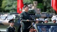Chinese President Xi Jinping inspects troops at the People's Liberation Army (PLA) Hong Kong Garrison as part of events marking the 20th anniversary of the city's handover from British to Chinese rule, in Hong Kong, China June 30, 2017. REUTERS/Damir Sagolj