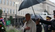 US President Joe Biden attends a wreath-laying ceremony to honour victims of the September 11, 2001, attacks at the Pentagon in Washington, on September 11, 2022. REUTERS/Cheriss May