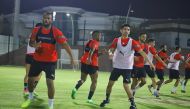 Al Arabi players during a training session.