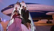 10 prisoners of war (five British citizens, one Moroccan, one Swedish, one Croatian, and two Americans) are seen arriving, following successful mediation efforts by Saudi Arabia's Crown Prince Mohammed bin Salman, from Russia to King Khalid International Airport, in Riyadh, Saudi Arabia, on September 21, 2022.  Saudi Press Agency/Handout via REUTERS