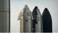 File Photo: Starship prototypes are pictured at the SpaceX South Texas launch site in Brownsville, Texas, US, May 22, 2022. Veronica Cardenas | Reuters