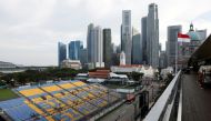 A view of spectator stands at the Marina Bay street circuit, ahead of the Formula One Grand Prix night race in Singapore on September 27, 2022. (REUTERS/Edgar Su)