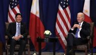 Philippines' President Ferdinand Romualdez Marcos Jr and US President Joe Biden during a bilateral meeting in New York, US, on September 22, 2022. (REUTERS/Leah Millis)