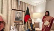 Washington Post columnist Petula Dvorak interviews Bangladesh's Prime Minister Sheikh Hasina in a hotel room in Tysons, Va. Washington Post photo by Petula Dvorak
