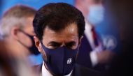 FIA president Mohammed Ben Sulayem during a press conference in Paris, France, on December 17, 2021.  File Photo / Reuters
