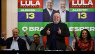 Former Brazil's President and current presidential candidate Luiz Inacio Lula da Silva gestures during a meeting with campaign associates for the second round of elections, in Sao Paulo, Brazil, on October 3, 2022. REUTERS/Carla Carniel/File Photo