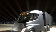 Tesla's new electric semi truck is unveiled during a presentation in Hawthorne, California, U.S., November 16, 2017. REUTERS/Alexandria Sage/File Photo


