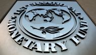 The International Monetary Fund (IMF) logo is seen outside the headquarters building in Washington on September 4, 2018. File Photo / Reuters
