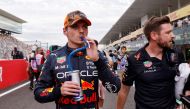 Red Bull's Max Verstappen has a drink after qualifying in pole position at the Japanese Grand Prix at Suzuka Circuit, Suzuka, Japan, on October 8, 2022. REUTERS/Issei Kato
 