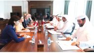 Secretary-General of the Ministry of Foreign Affairs H E Dr. Ahmed bin Hassan Al Hammadi chairing Qatari side during Qatar-Austria Political Consultations.  