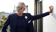 File Photo: Italian opera singer Andrea Bocelli poses after a news conference about his work with UNESCO programme 