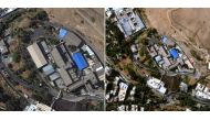 A combination of satellite images show the aftermath of the fire at the Evin prison (picture on the right) on October 17, 2022 and the picture on the left is taken before the fire on October 14, 2022 in Tehran, Iran.   Satellite image courtesy of 2022 Maxar Technologies/Handout via REUTERS