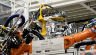 Machines are seen on a battery tray assembly line during a tour at the opening of a Mercedes-Benz electric vehicle Battery Factory, marking one of only seven locations producing batteries for their fully electric Mercedes-EQ models, in Woodstock, Alabama, US, on March 15, 2022.  File Photo / Reuters
