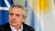 Argentina's President Alberto Fernandez during the G7 summit at Castle Elmau in Kruen, near Garmisch-Partenkirchen, Germany, June 27, 2022. (Markus Schreiber/Pool via REUTERS)
