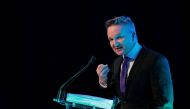 Australia's Climate Change and Energy Minister Chris Bowen speaks at the Sydney Energy Forum in Sydney, Australia July 12, 2022. Brook Mitchell/Pool via REUTERS
