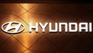 The logo of Hyundai Motor Company is pictured at the New York International Auto Show, in Manhattan, New York City, U.S., April 13, 2022. REUTERS/Andrew Kelly/File Photo