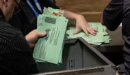 Election workers sort envelopes of ballots at the Maricopa County Tabulation and Election Center on November 08, 2022 in Phoenix, Arizona. John Moore/AFP
