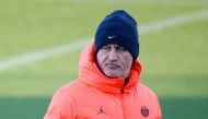 Paris St Germain's coach Christophe Galtier during a training session at the club's Ooredoo Training Centre, Saint-Germain-en-Laye, France, on December 27, 2022.  REUTERS/Sarah Meyssonnier