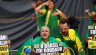 Supporters of Brazil's President Jair Bolsonaro react in front of the the Army Headquarters during a protest in Brasilia, Brazil, December 29, 2022. (REUTERS/Adriano Machado)