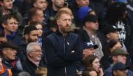 Chelsea manager Graham Potter reacts during the English Premiership League match against Arsenal at Stamford Bridge, London, on November 6, 2022.  File Photo / Reuters

